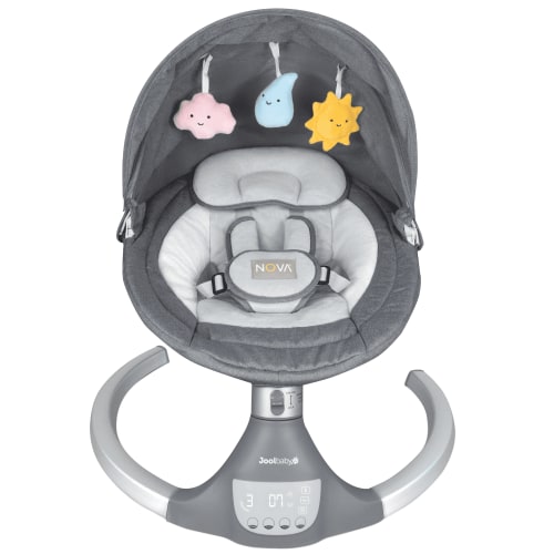 Jool Baby Nova Electric Baby Swing for Newborns, Bluetooth Music with 10 Melodies, Remote Control, Updated Model, Gray