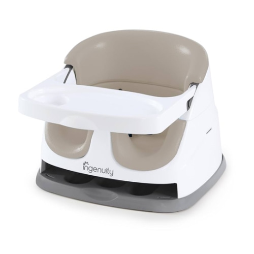 Ingenuity Baby Base 2-in-1 Booster Feeding and Floor Seat with Self-Storing Tray - Cashmere