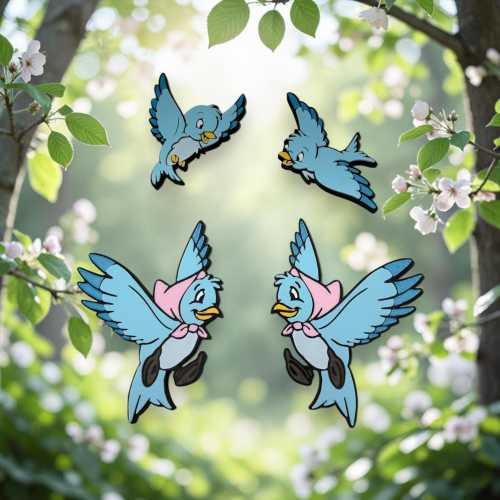Disney Style Blue Bird Wall Decorations 3d Printed