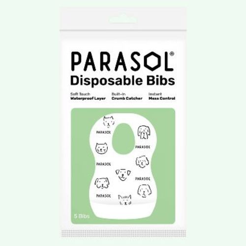 Parasol 5ct Disposable Bibs - White