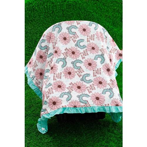 Wild Soul, Floral, Concho, Turquoise, Horseshoe, Rodeo, Western, Minky Baby Girl Blanket