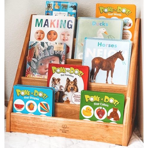 Montessori Bookshelf - Book Display Shelf for Toddler - Forward/Front Facing Bookcase Rack Display