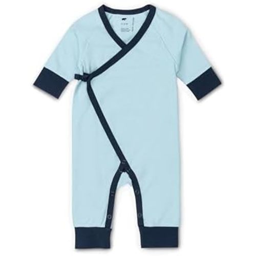 monica + andy Kimono Tie Long Sleeve One Piece, 100% Organic Baby Clothes for Girls & Boys, Preemie, Newborn & Infant