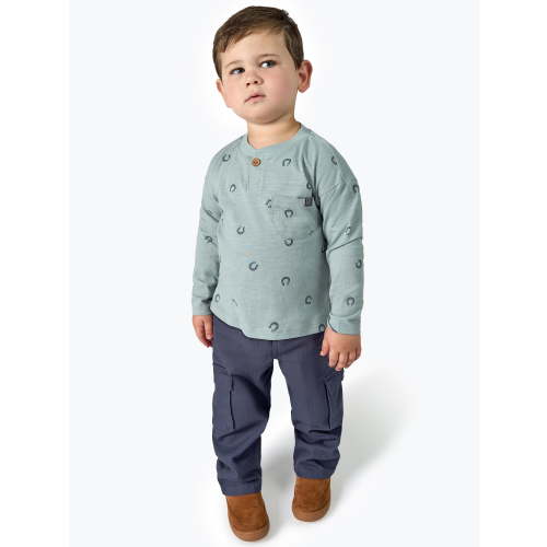 Modern Moments by Gerber Toddler Boy Henley Tee and Cargo Pant Set, Sizes 12M-5T
