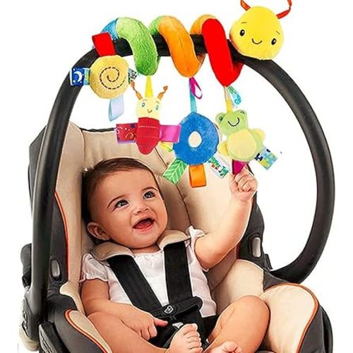 FPVERA Infant Car Seat Toys for Babies 0-6 Months: Travel Baby Toy for Rear Car Seat, Adjustable Mobile Activity Arch with Music, Sensory Hanging Toy Fits Safety Car Seats, Crib, Stroller (Colorful)