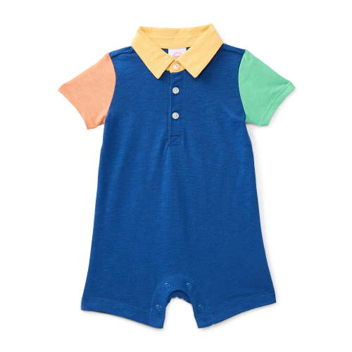 Wonder Nation Baby Boys' Polo Shortie Romper with Short Sleeves, Sizes 0/3M-24M