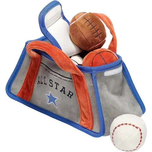 Lambs & Ivy Baby Sports Interactive Plush Toy Set - Football/Basketball/Baseball