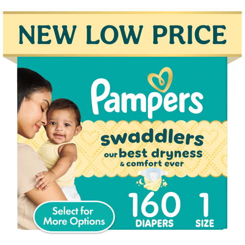 Pampers Swaddlers Baby Diapers Size 1, 160 Count (Select for More Options)