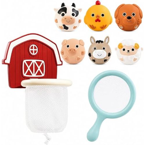 No-Hole Animal Bath Toys for Toddlers 1 2 3 Years Old