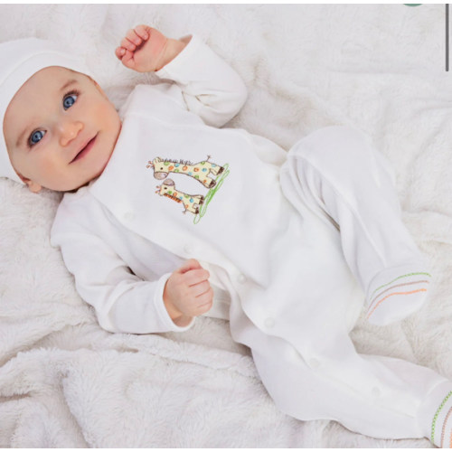 Giraffe Footed One-Piece & Hat