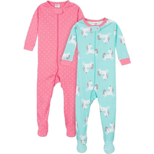 Gerber Baby Girls’ 2-Pack Footed Pajamas