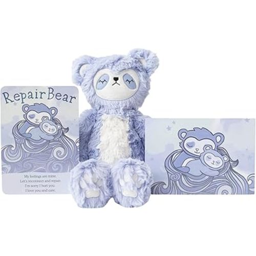 Slumberkins Limited Edition Periwinkle Repair Bear Kin, Affirmation Card, Collaboration Insert | | Soft Plush Toy for Ages 0+ |