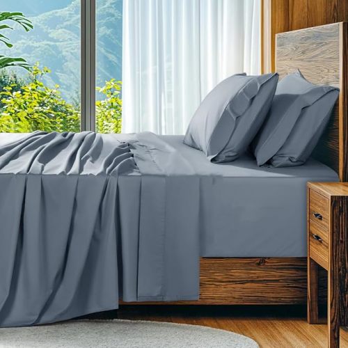SONORO KATE 1000 Series 100% Egyptian Cotton King Sheets,Extra Deep Pocket | 18-24 Inch Extra Deep Pocket,Soft & Breathable,5-Star Hotel Sateen Bed Sheets,All Season,4pc,White