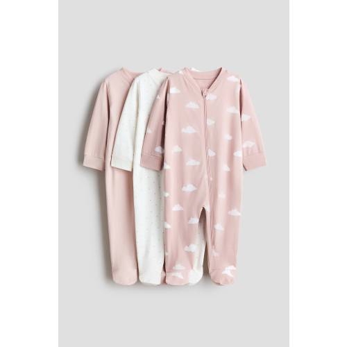 3-PACK COTTON PAJAMA JUMPSUITS