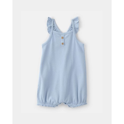 Baby Girl Sleeveless Romper - Blue | Carter's