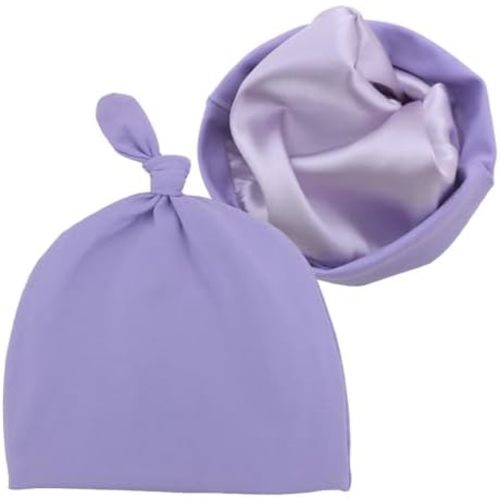Silky Satin Lined Newborn Hat Hair Care Knot Beanie Hats for Infant Baby Boys Girls Caps 0-6 Months