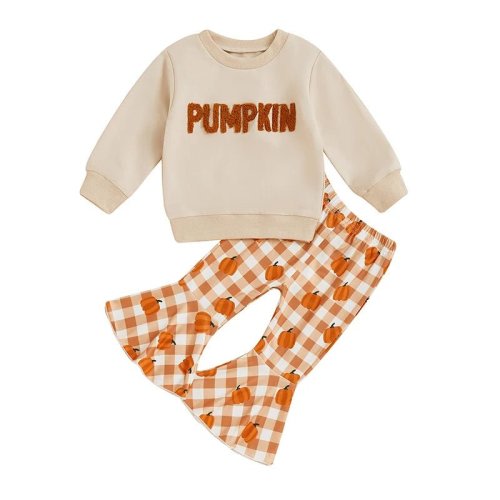 Pumpkin Plaid Flare Pant Set – The Ollie Bee