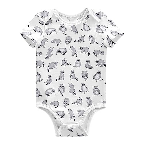 Ollabaky Unisex Baby Bodysuits Short-Sleeve Cotton Baby Clothes for Girls Boys 0-24 Months