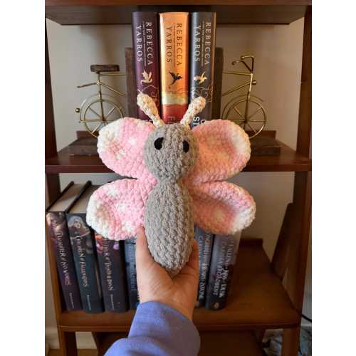 Handmade Amigurumi Butterfly Plushie – Crochet Butterfly Toy – Soft Stuffed Animal – Nursery Decor