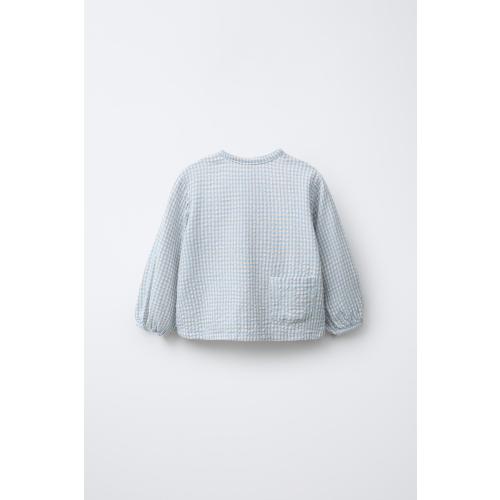 PLAID TEXTURED SHIRT - Sand / Blue | 9 to 12 months