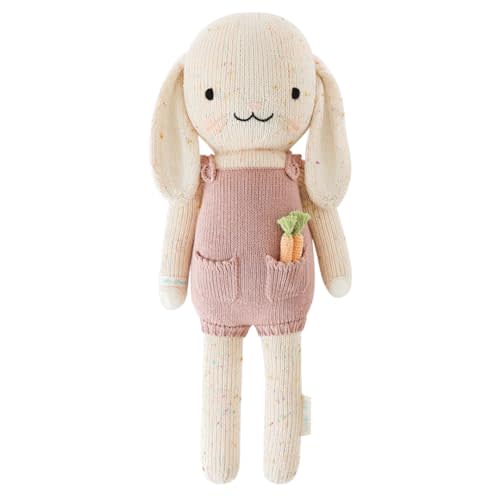 cuddle + kind Harper The Bunny Regular 20" Hand-Knit Doll – 1 Doll = 10 Meals, Fair Trade, Heirloom Quality, Handcrafted in Peru, 100% Cotton Yarn