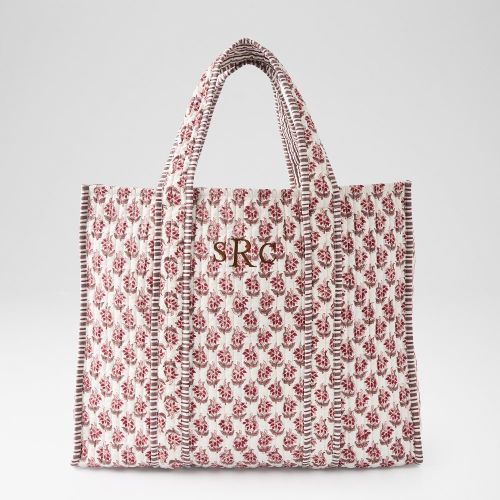 Block Print Quilted Oversized Tote