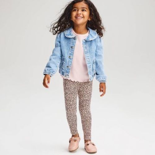 Toddler Girls' Leopard Printed Leggings - Cat & Jack™ Beige 3T