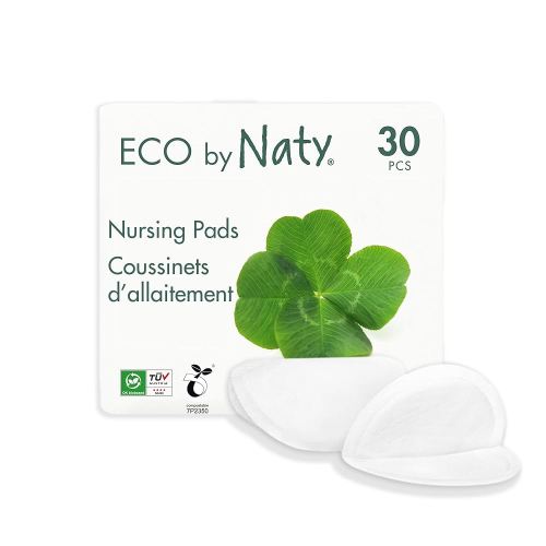 ECO by Naty Nursing Pads – Nipple Pads for Breastfeeding Mothers, Pregnancy and Postpartum, Made from Plant-Based Materials (30 Pads)