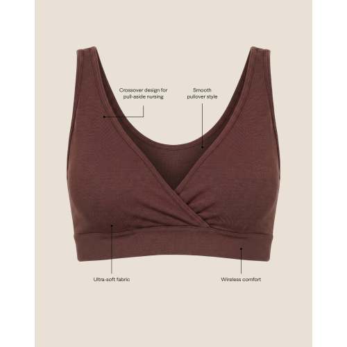Storq Deluxe Nursing & Sleep Bra For Maternity & Breastfeeding Pull Down | Cocoa – Kindred Bravely