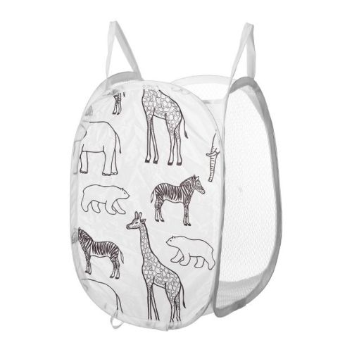 Unique Bargains Folding Laundry Basket 2441 Cubic-in 1 Pc White