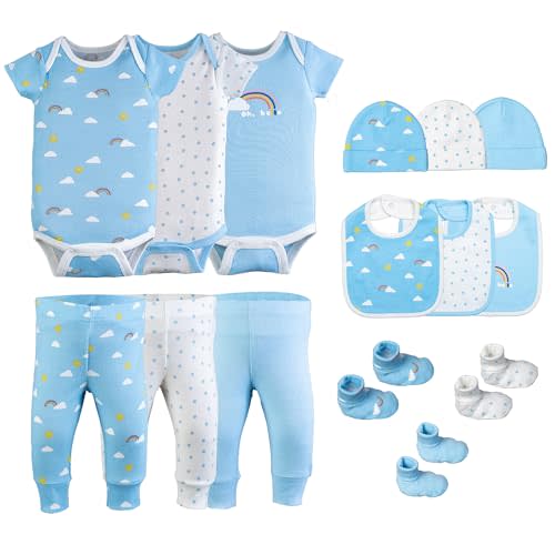 Little Peaches Baby Boy Clothes & Accessories Set – Newborn Essentials Gift – Fits 6 to 9 Months