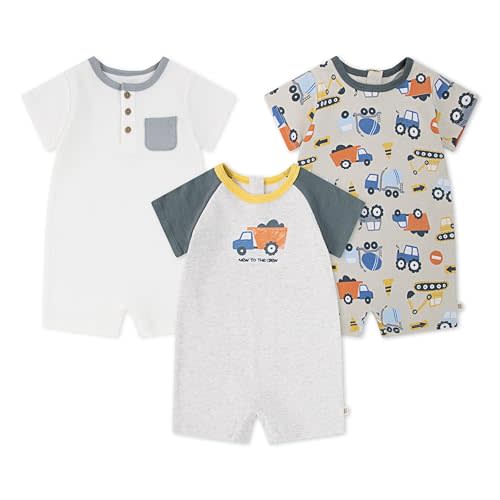 HUGGIES unisex-baby Multi-pack Short Sleeve Romper
