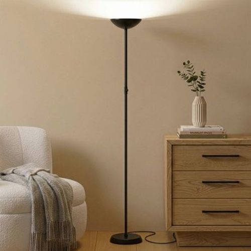 Brightech SkyLite Modern Dimmable Integrated LED Torchiere Floor Lamp Matte Black : 66" Tall, 20-Year Bulb Life, Energy-Saving
