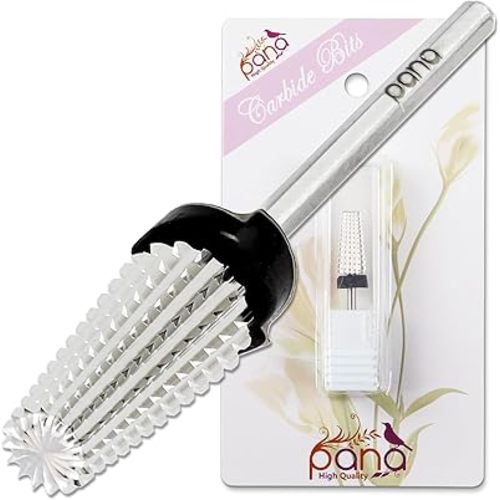 PANA Nail Carbide 5 in 1 Bit - Two Way Rotate use for Both Left and Right Handed - Fast remove Acrylic or Hard Gel - 3/32" Shank - Manicure, Nail Art, Drill Machine (Extra Coarse - XC, Silver)