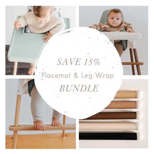 BUNDLE and SAVE 15% - IKEA High Chair Placemat + Leg Wraps Bundle - Antilop Highchair Accessories