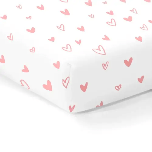 100% Organic Cotton Fitted Sheets for Standard Crib and Toddler Mattresses/Pads 28” x 52” and up to 6” Thick. Boys and Girls. Fits, Dream On Me, Lullaby, Safety 1st, Newton, and Other Brands.Girl