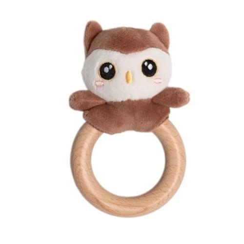 owl wooden teether