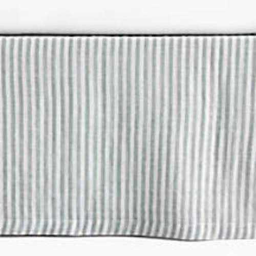 Supersoft Pine Green Striped Organic Cotton Gauze Baby Crib Skirt