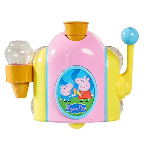 TOMY Toomies Peppa Pig Bubble Ice Cream Maker Bubble Bath Toy - Toddler Bath Toys Bubble Maker - Peppa Pig Toy with Foam-Producing Pump Action - Ages 18 Months and Up
