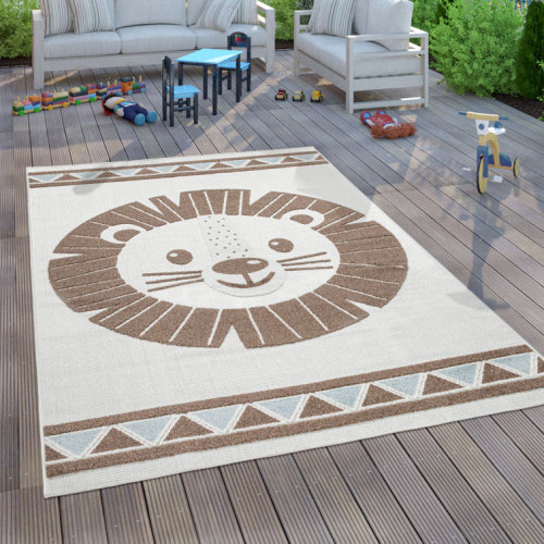 Kids Rug Happy Lion Motif Baby & Kids Rugs With Contour Cut