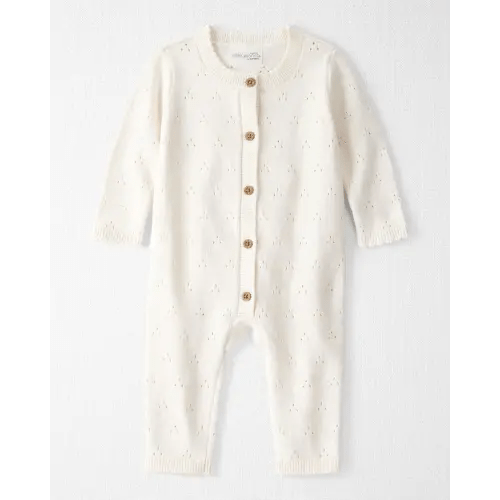 Baby Girl Organic Cotton Sweater Knit Pointelle Jumpsuit - Little Planet | Carter's