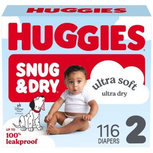 Huggies Snug & Dry Ultra Soft Diapers - Size 2 - 116ct