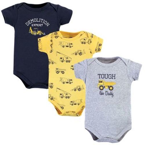 Hudson Baby Infant Boys Cotton Bodysuits, Construction, 6-9 Months