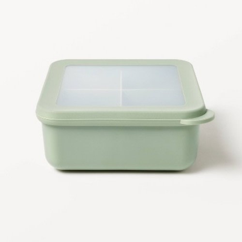 Bento Snack Box 4 Divided Compartments Green - Figmint™