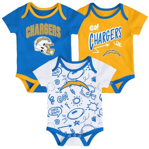 Infant Los Angeles Chargers  Outerstuff All Day Play Three-Piece Bodysuit Set