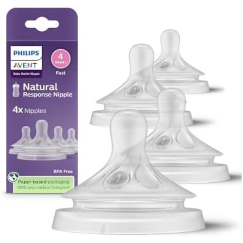 Philips Avent Natural Response Nipples, Fast Flow, 4-Pack