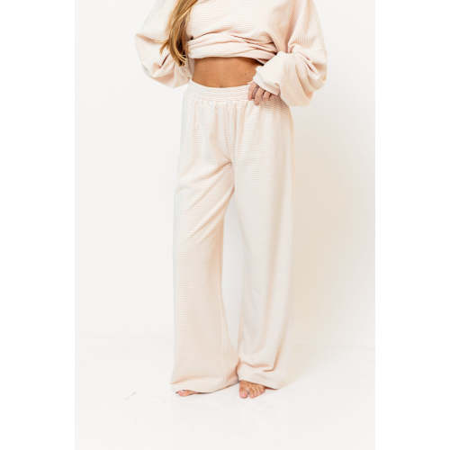 Campbell Striped Fleece Lounge Pants in Blush *2/19 PRE-ORDER*