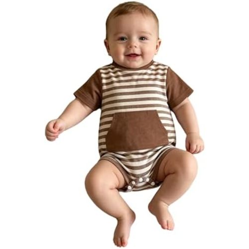 Adaptive G-Tube Baby Bodysuit, Unisex Short Sleeve Preemie Romper with Feeding Cutout for Special Needs Infants