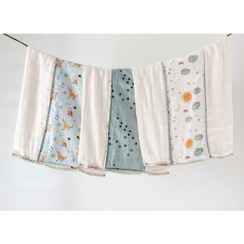 Organic Burp Cloth Set of 3. Sweet Dreams Sunshine. Organic Baby Burp Cloths, Newborn Baby Gift, Baby Shower Gift, Burp Rag, Baby Essentials