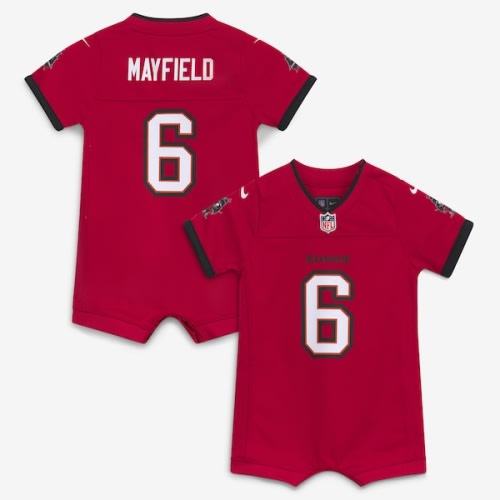 Newborn Tampa Bay Buccaneers Baker Mayfield Nike Red Romper Game Jersey